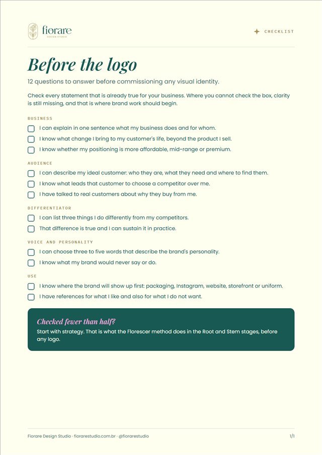 PDF cover: Checklist: before the logo